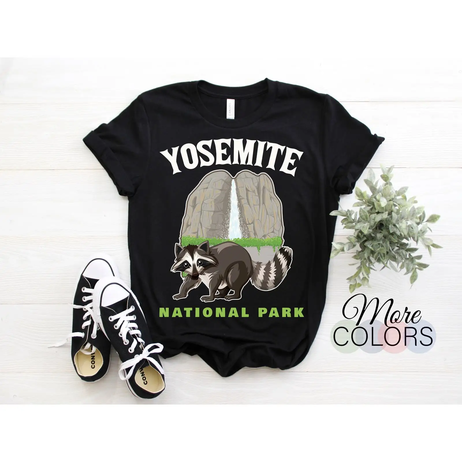 Outdoor Camping Yosemite - Camiseta con diseño de mapache del