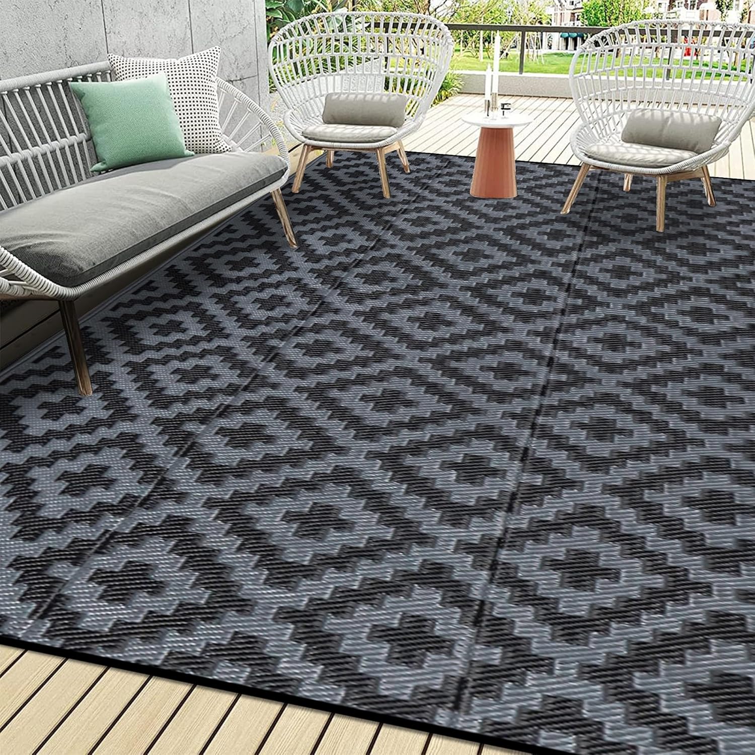 Outdoor Camping Rugs 9X18 - Alfombra impermeable para exteriores de 9x18