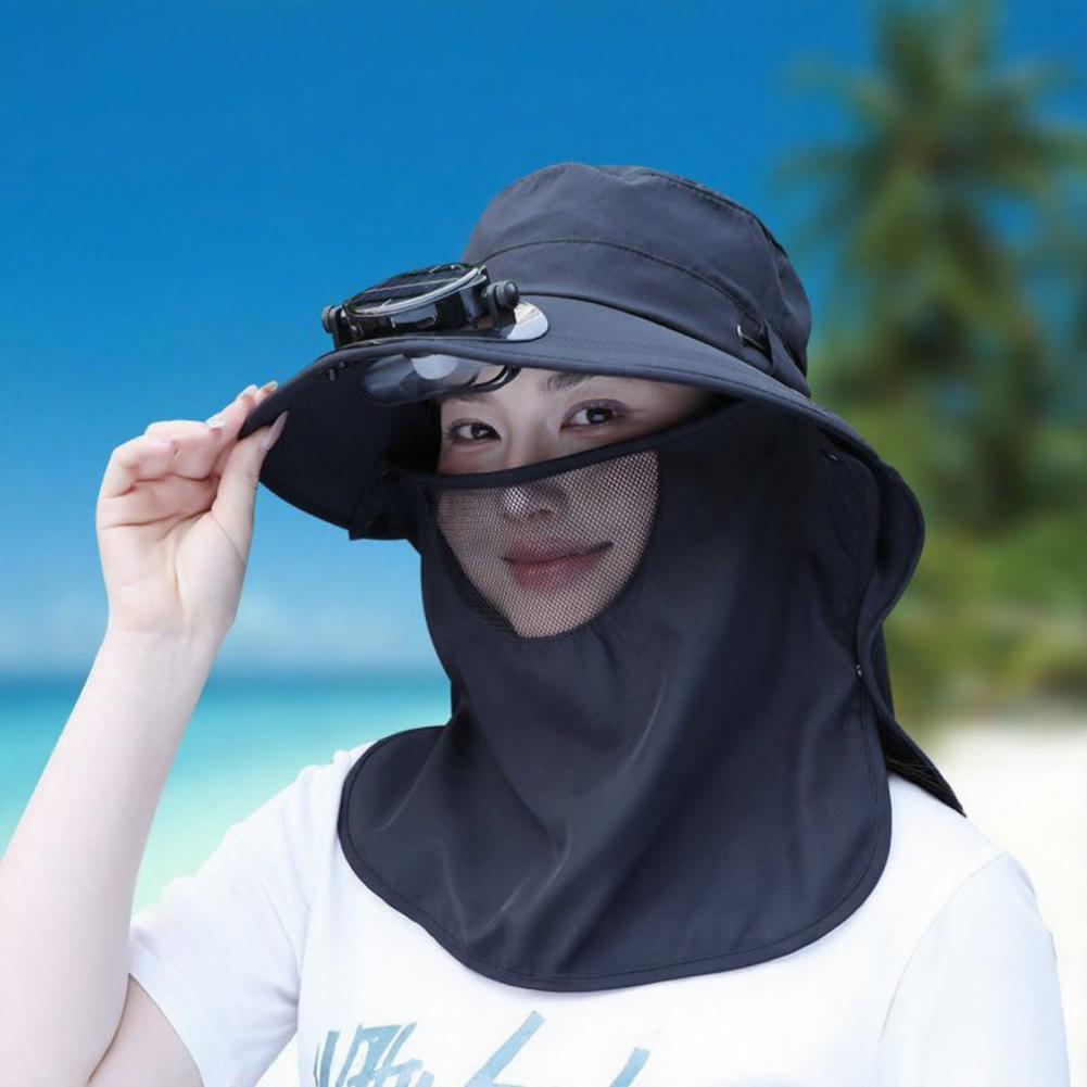 Outdoor Camping Activities For Adults - Sombrero Solar con Ventilador Integrado, Sombrero