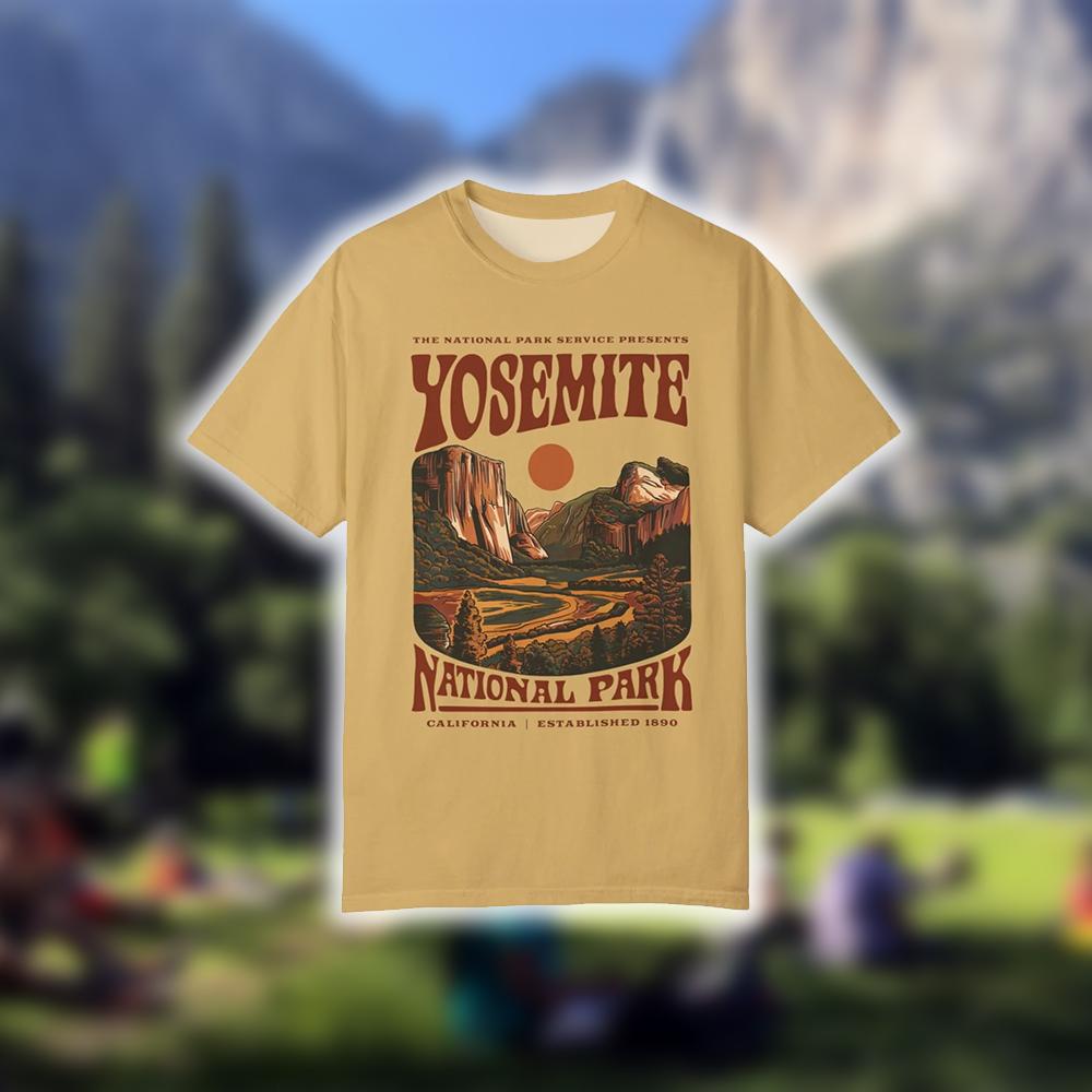 Outdoor Camping Yosemite - Camiseta con estampado Vintage del Parque
