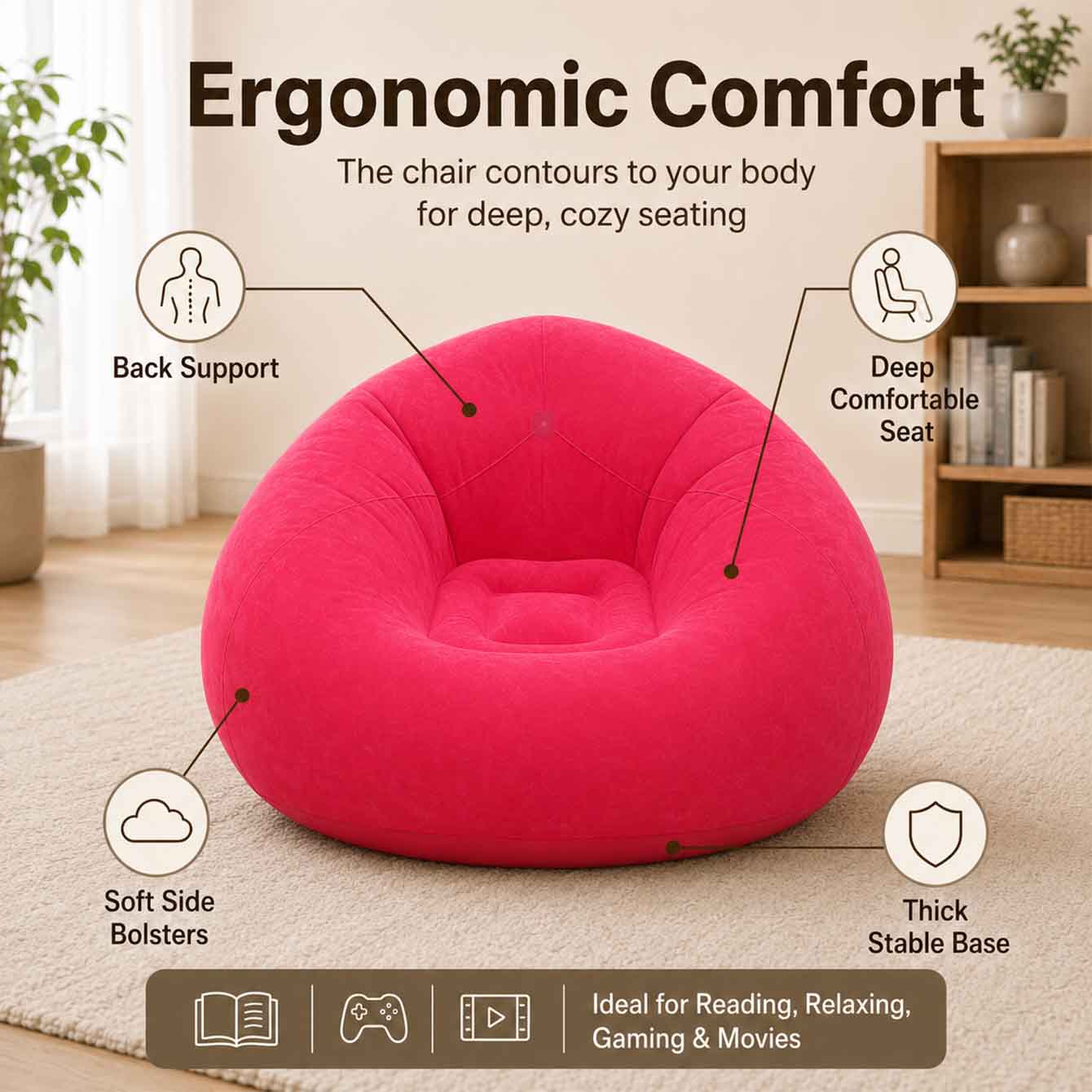 1 Silla Inflable Tipo Puff par - Outdoor Camping Couch reseña y precio