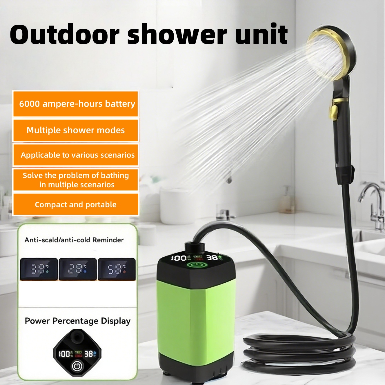Unidad de Ducha Eléctrica Port - Outdoor Camping Shower reseña y precio
