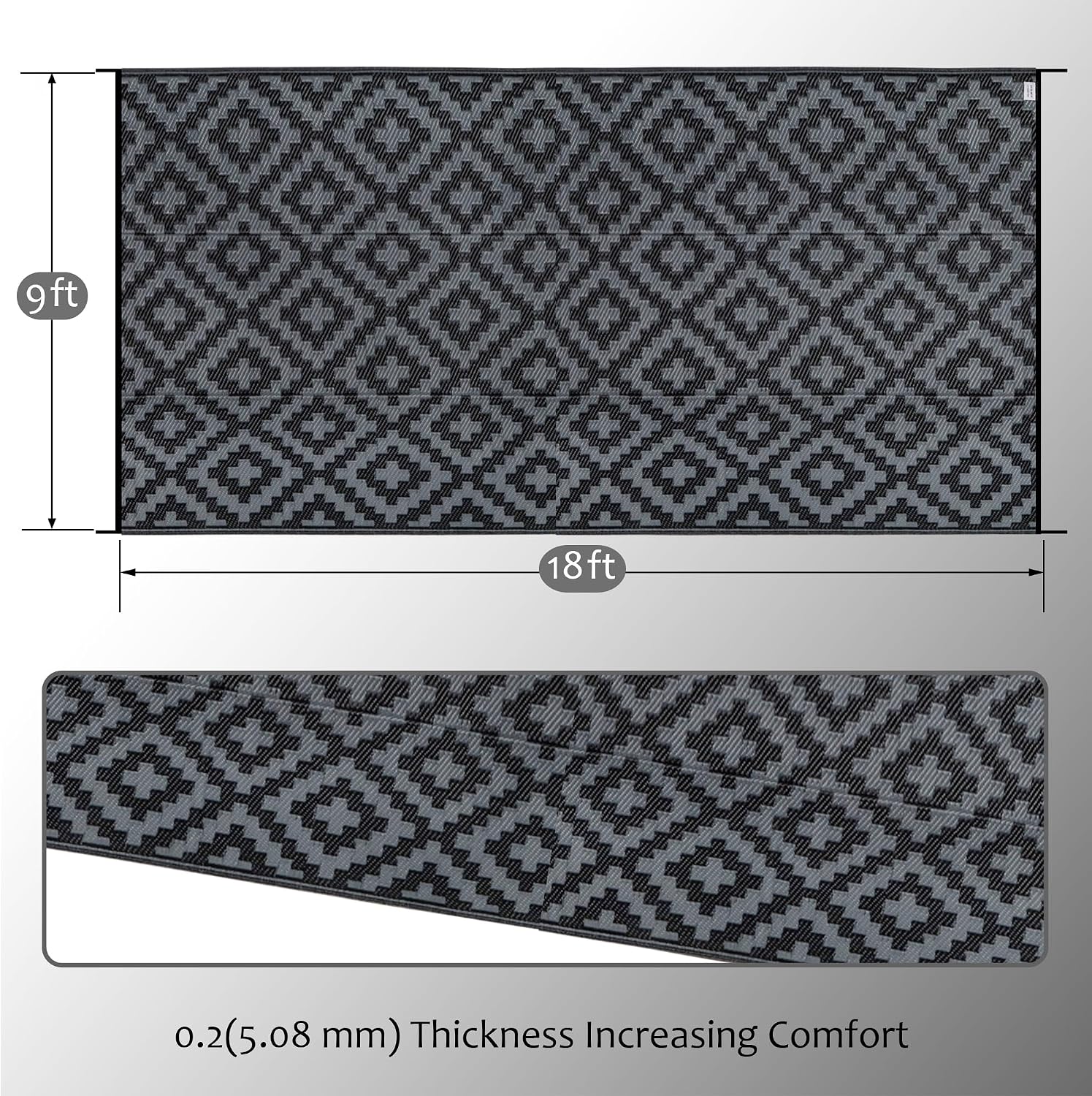 Alfombra impermeable para exte - Outdoor Camping Rugs 9X18 reseña y precio
