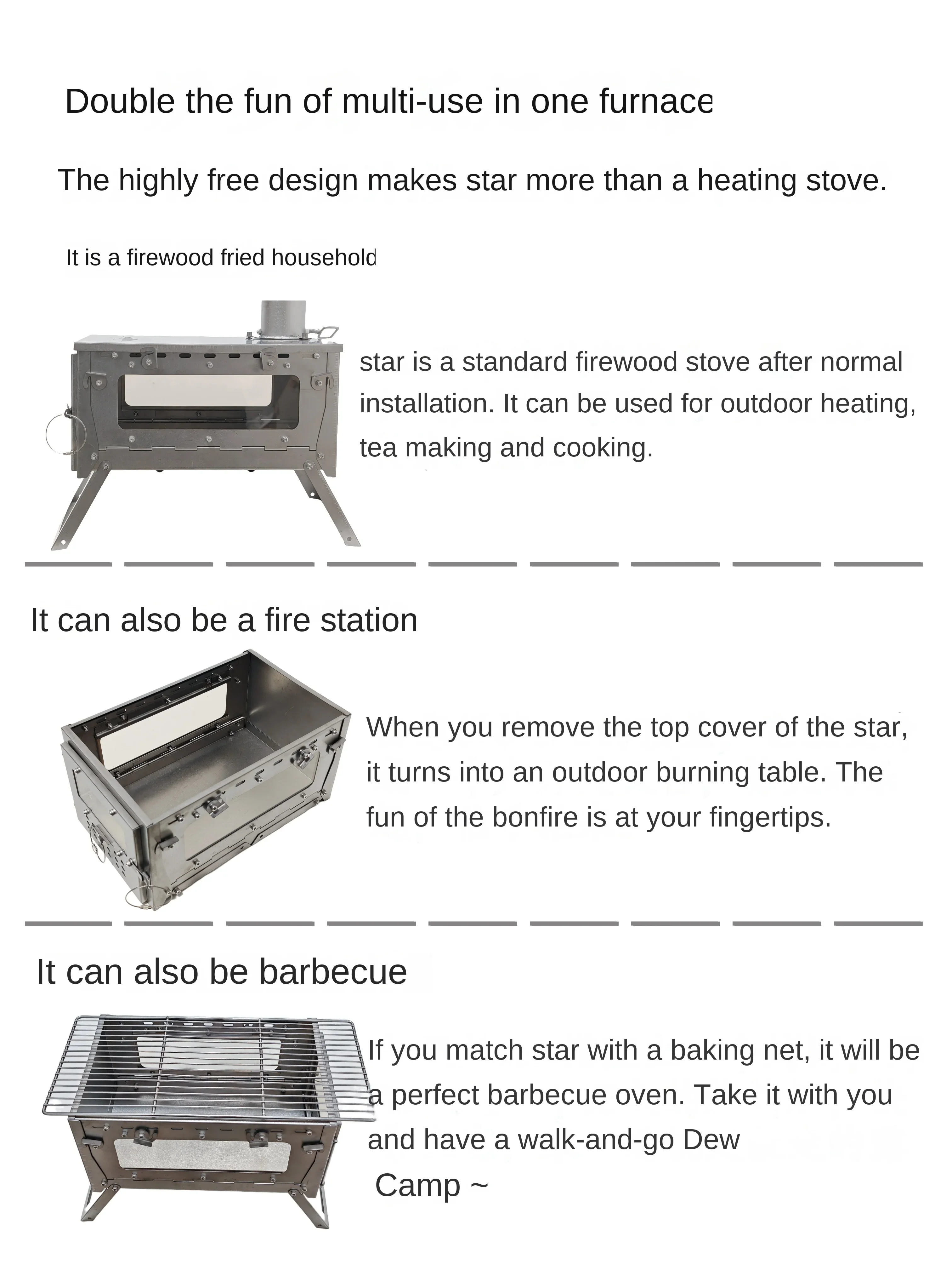 Estufa de leña plegable de ale - Outdoor Camping Gas Heater reseña y precio