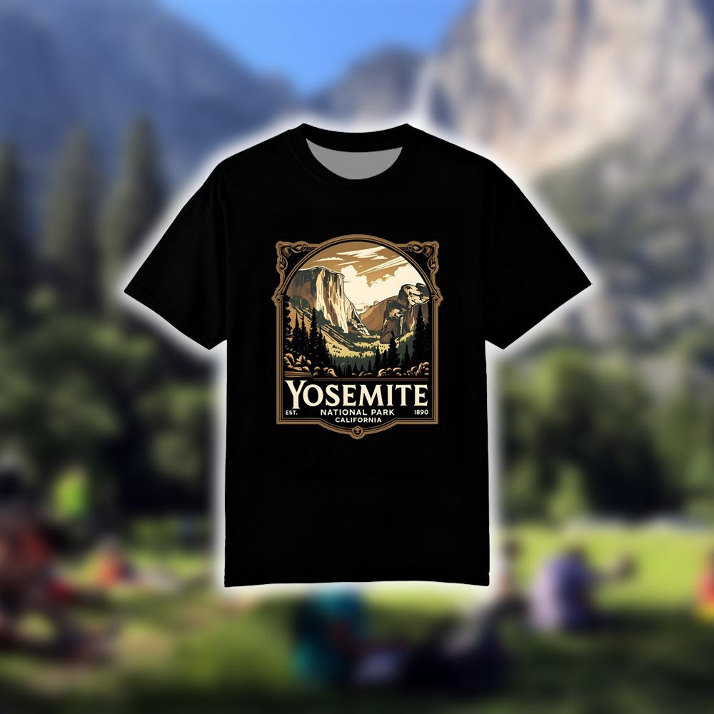 Camiseta con estampado Vintage - Outdoor Camping Yosemite reseña y precio