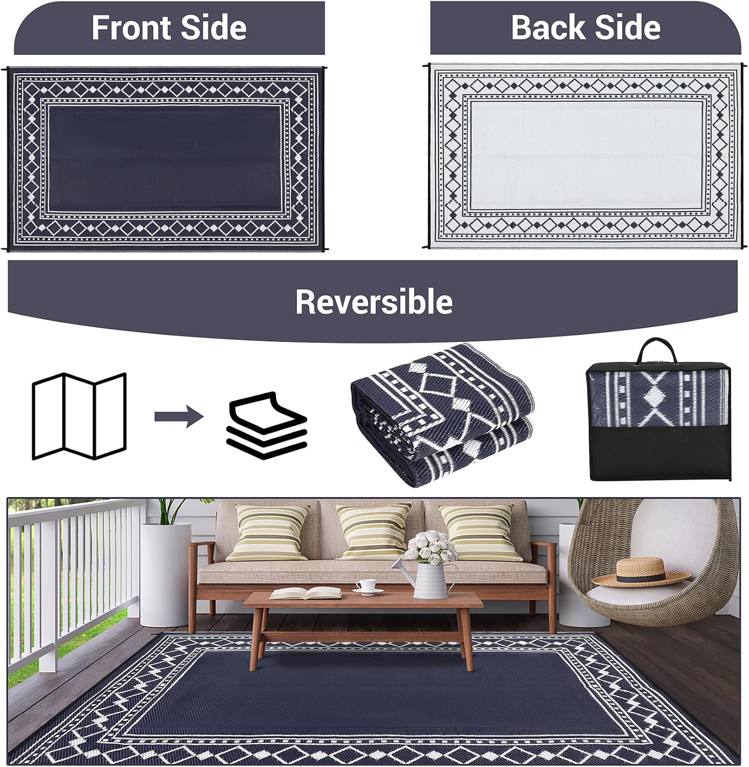 Garvee Alfombra de Plástico Im - Outdoor Camping Rugs 9X18 reseña y precio